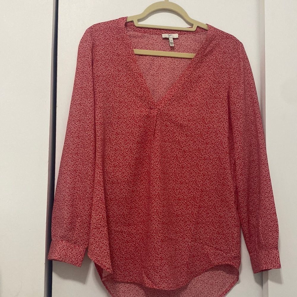 Joie Red Floral long sleeve blouse